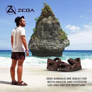 Zeba Men's Desert Sand Sandals Brown 14# Size 15-15.5 ZSD302